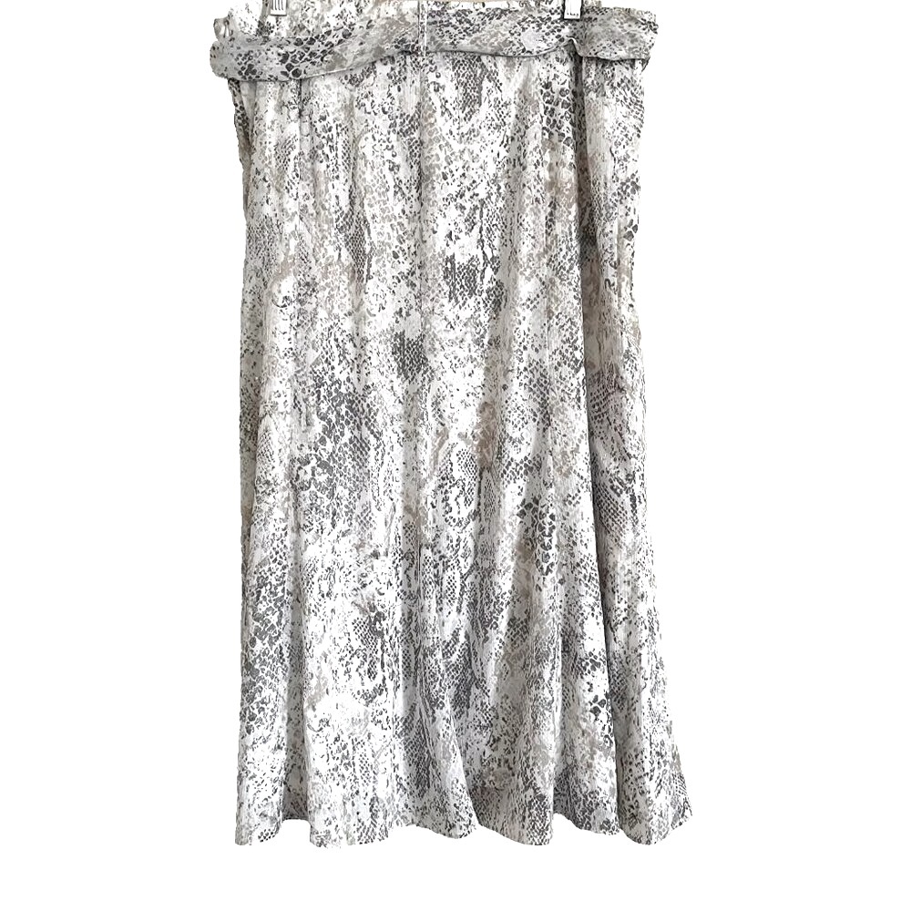 Chico's Snakeskin Print A-line Midi Skirt 16 Tie Waist Romantic Ethereal NWT - Picture 3 of 11